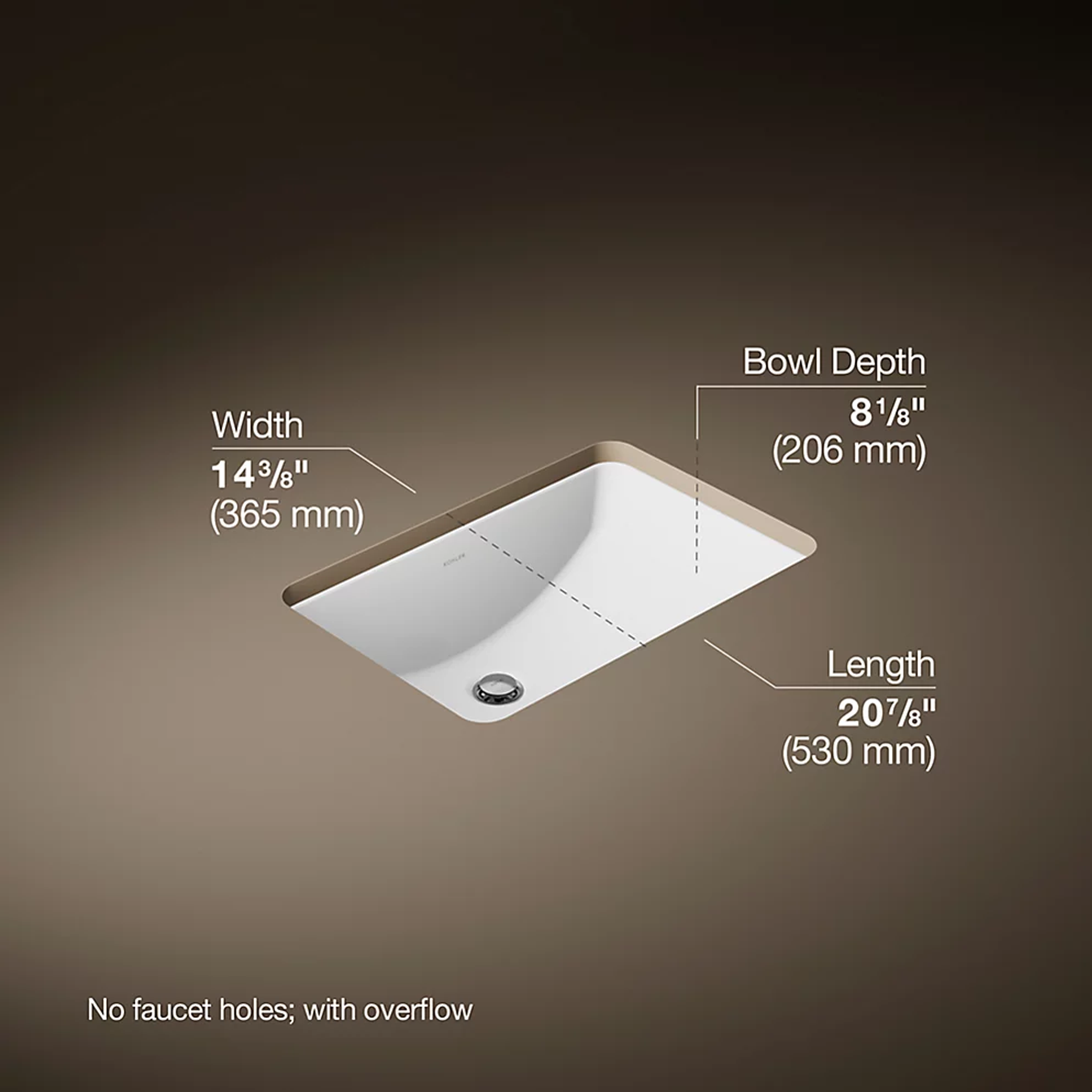 LADENA® 20-7/8 X 14-3/8 X 8-1/8 INCHES UNDERMOUNT BATHROOM SINK - robinsonco.ca