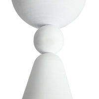 Close-up view of Alora Murphy Semi-Flush Mount light in antique white finish