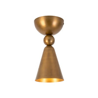 Alora Murphy Semi-Flush Mount in vintage brass finish