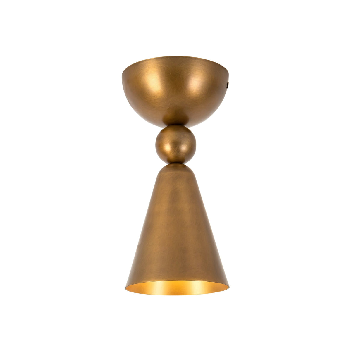 Alora Murphy Semi-Flush Mount in vintage brass finish