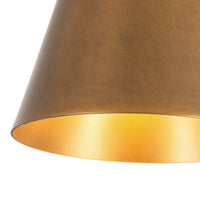 Close-up view of Alora Murphy Semi-Flush Mount light in vintage brass finish