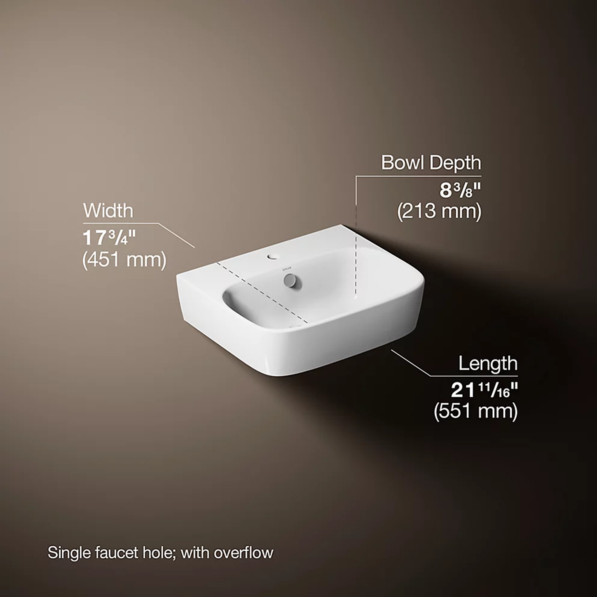 MODERNLIFE® RECTANGLE WALL-MOUNT BATHROOM SINK - robinsonco.ca