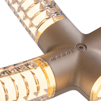 Close-up of the centre of the Luminora pendant with Moooi brand logo
