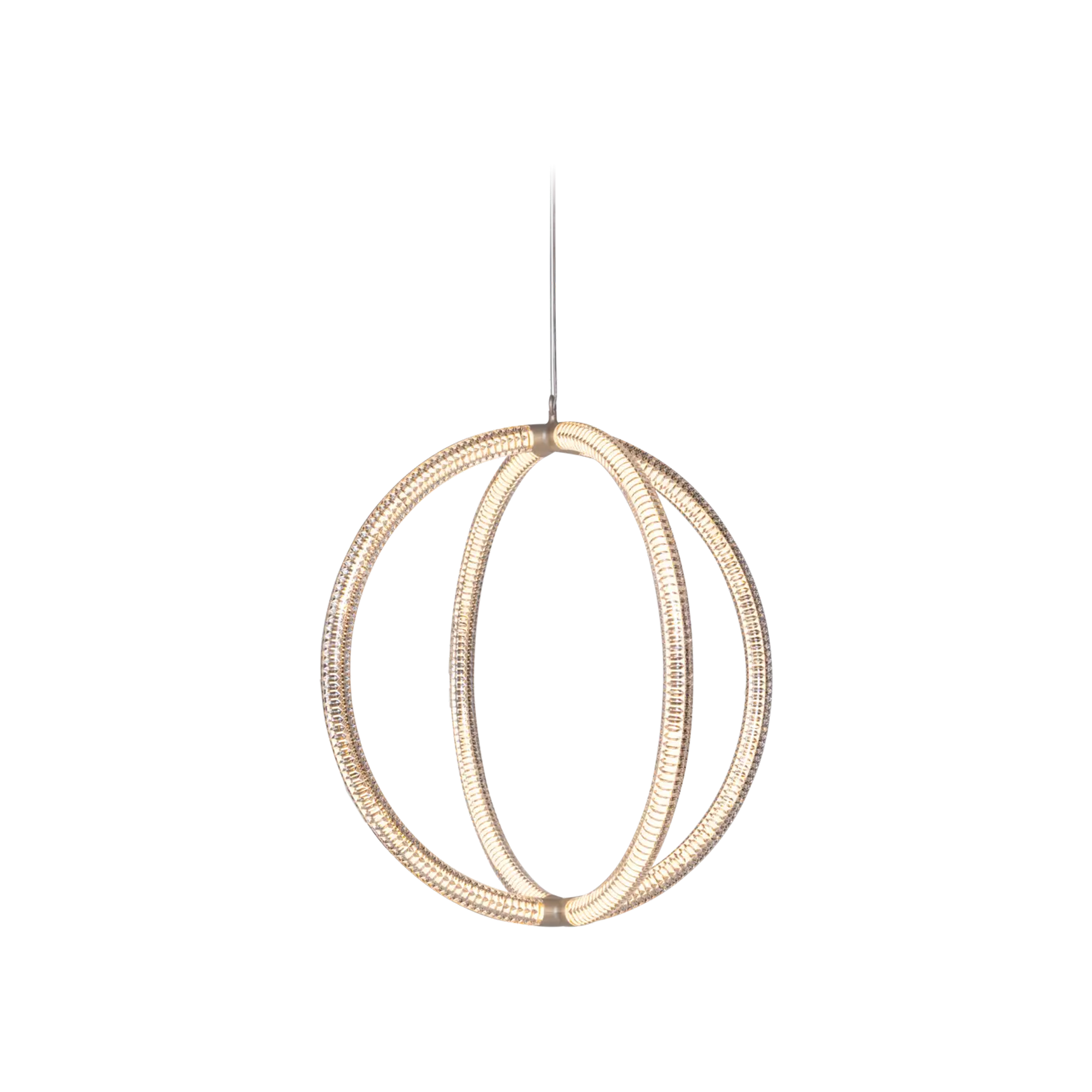 Modern Luminora pendant light with intersecting circular design