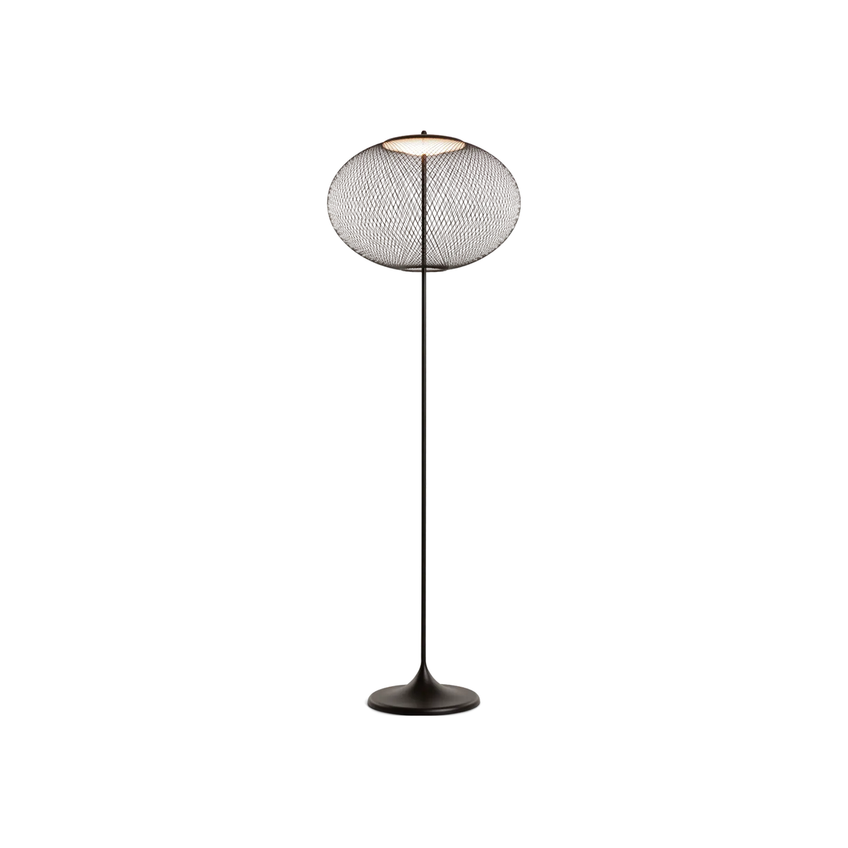 Modern NR2 floor lamp by Moooi with a black-mesh shade