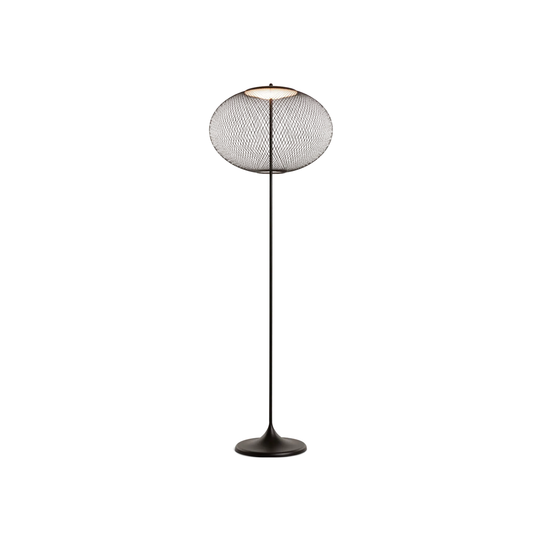 Modern NR2 floor lamp by Moooi with a black-mesh shade