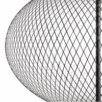 Close up  of NR2 Floor Lamp with black wire mesh