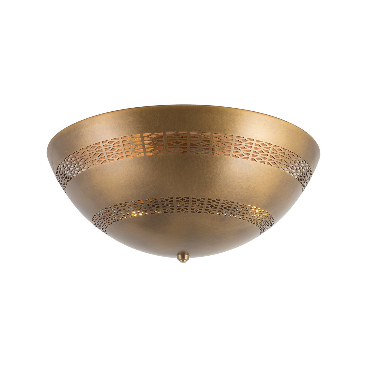 Alora Overland Flush Mount ceiling light in vintage brass finish