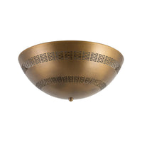 Alora Overland Flush Mount light fixture in vintage brass finish