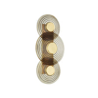 Hudson Valley Griston Wall Sconce with three circular glass discs and gold accents