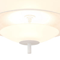 Close-up view of Alora Prescott Chandelier in antique white with matte opal glass
