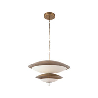 Alora Prescott Chandelier in vintage brass with matte opal glass