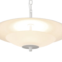 Close-up view of Alora Prescott pendant light in antique white matte opal glass finish