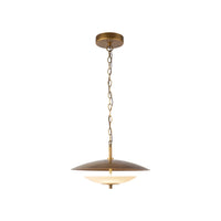 Alora Prescott Pendant Light in vintage brass finish with matte opal glass