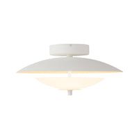 Alora Prescott Semi-Flush Mount in antique white with matte opal glass
