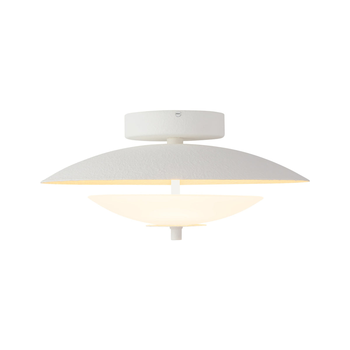 Alora Prescott Semi-Flush Mount in antique white with matte opal glass