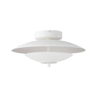 Alora Prescott Semi-Flush Mount ceiling light in antique white matte opal glass finish