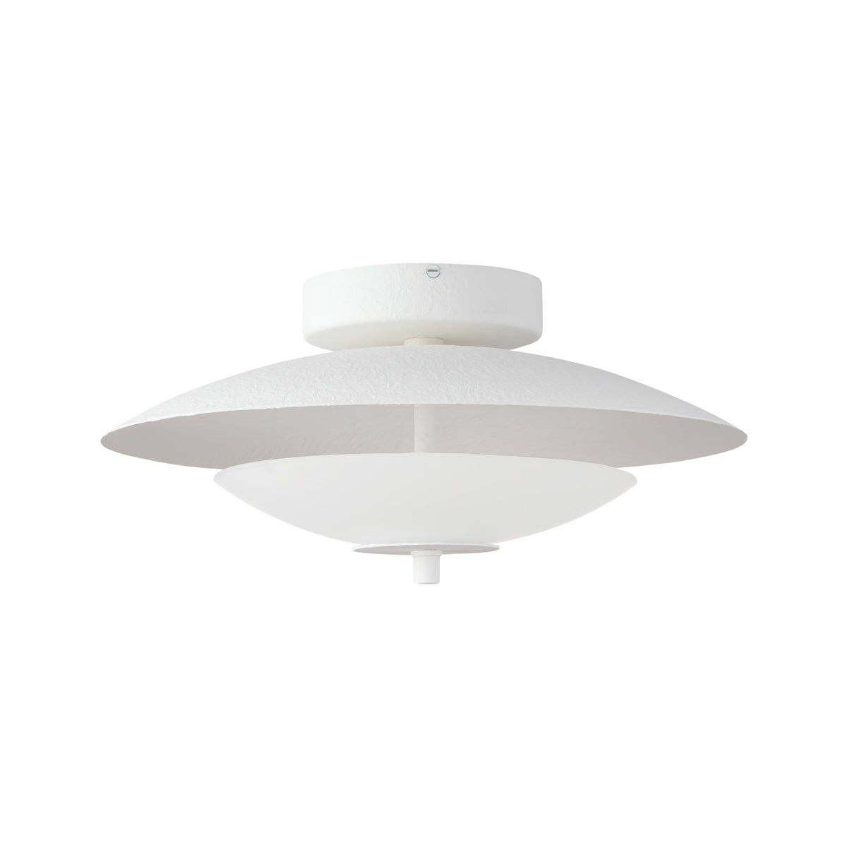 Alora Prescott Semi-Flush Mount ceiling light in antique white matte opal glass finish