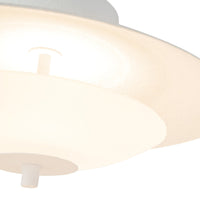 Close-up view of Alora Prescott Semi-Flush Mount ceiling light in antique white matte opal glass
