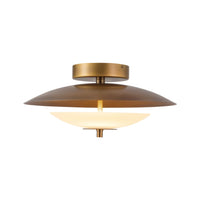 Alora Prescott Semi-Flush Mount in vintage brass finish