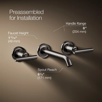 PURIST WIDESPREAD WALL-MOUNT BATHROOM SINK FAUCET TRIM WITH LEVER HANDLES, 1.2 GPM - robinsonco.ca