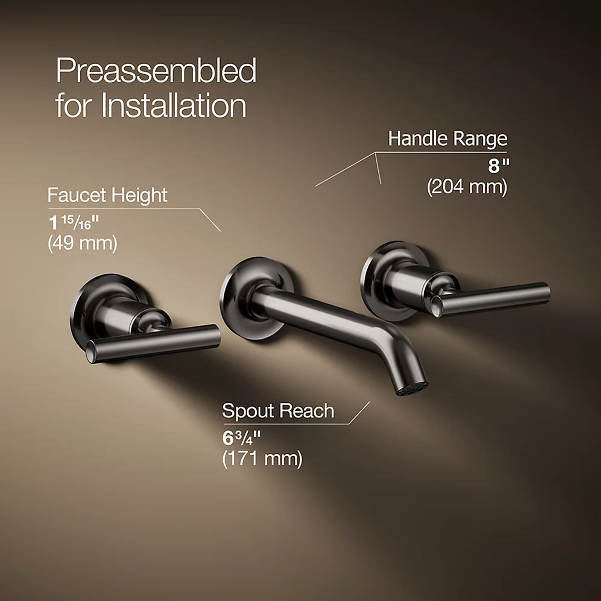 PURIST WIDESPREAD WALL-MOUNT BATHROOM SINK FAUCET TRIM WITH LEVER HANDLES, 1.2 GPM - robinsonco.ca