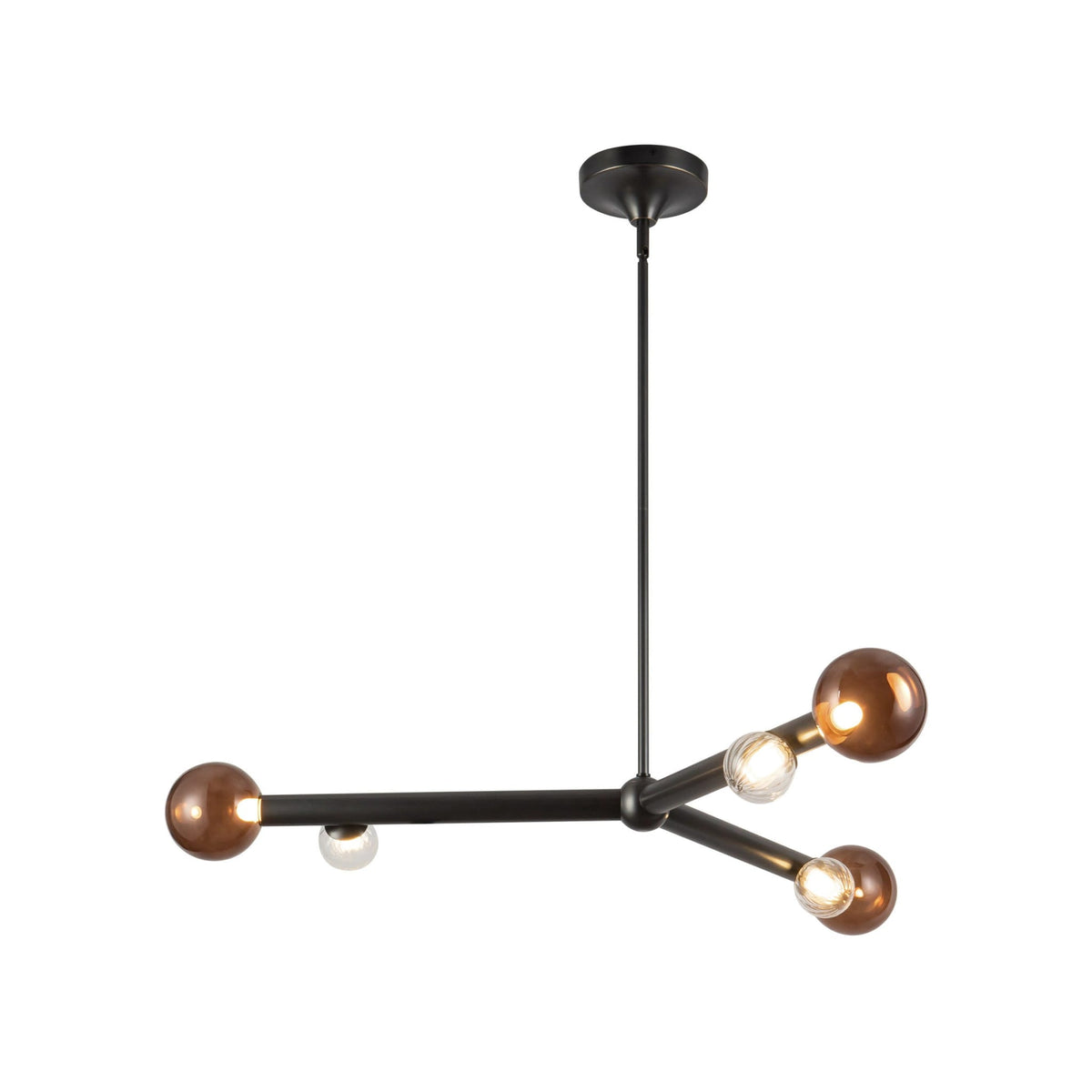 Kuzco 41" Reese Chandelier in urban bronze with smoke glass shades