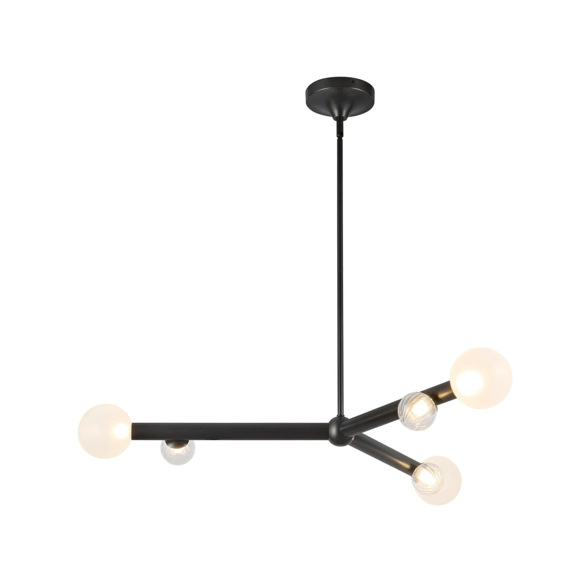 Kuzco 41" Reese Chandelier in urban bronze finish with opal glass