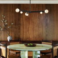 Kuzco Reese Chandelier in urban bronze finish with matte opal glass