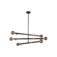 Kuzco 48" Reese Chandelier in urban bronze with amber glass