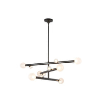 Kuzco 48" Reese Chandelier in urban bronze with opal glass