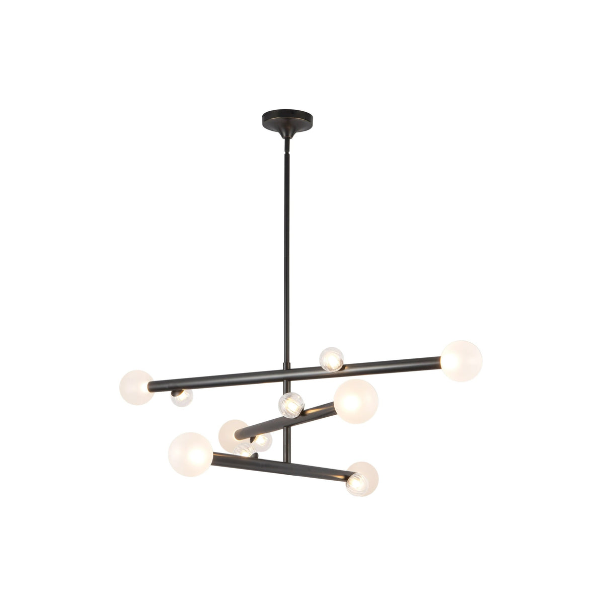 Kuzco 48" Reese Chandelier in urban bronze with opal glass