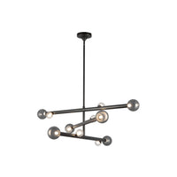 Kuzco 48" Reese Chandelier in urban bronze finish with smoke glass