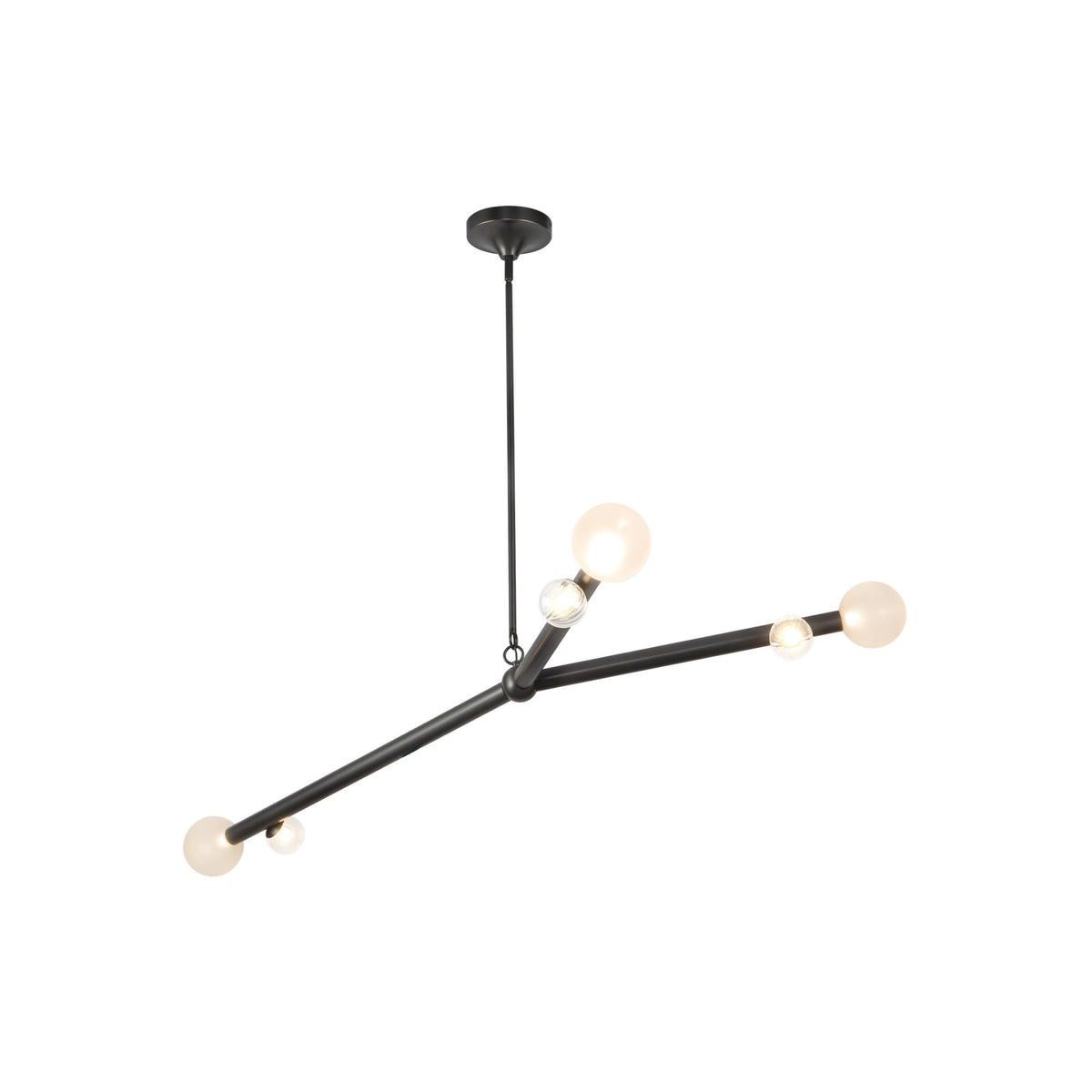 Kuzco 53" Reese Chandelier with urban bronze finish and opal glass
