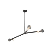 Kuzco 53" Reese Chandelier in urban bronze finish with smoke glass