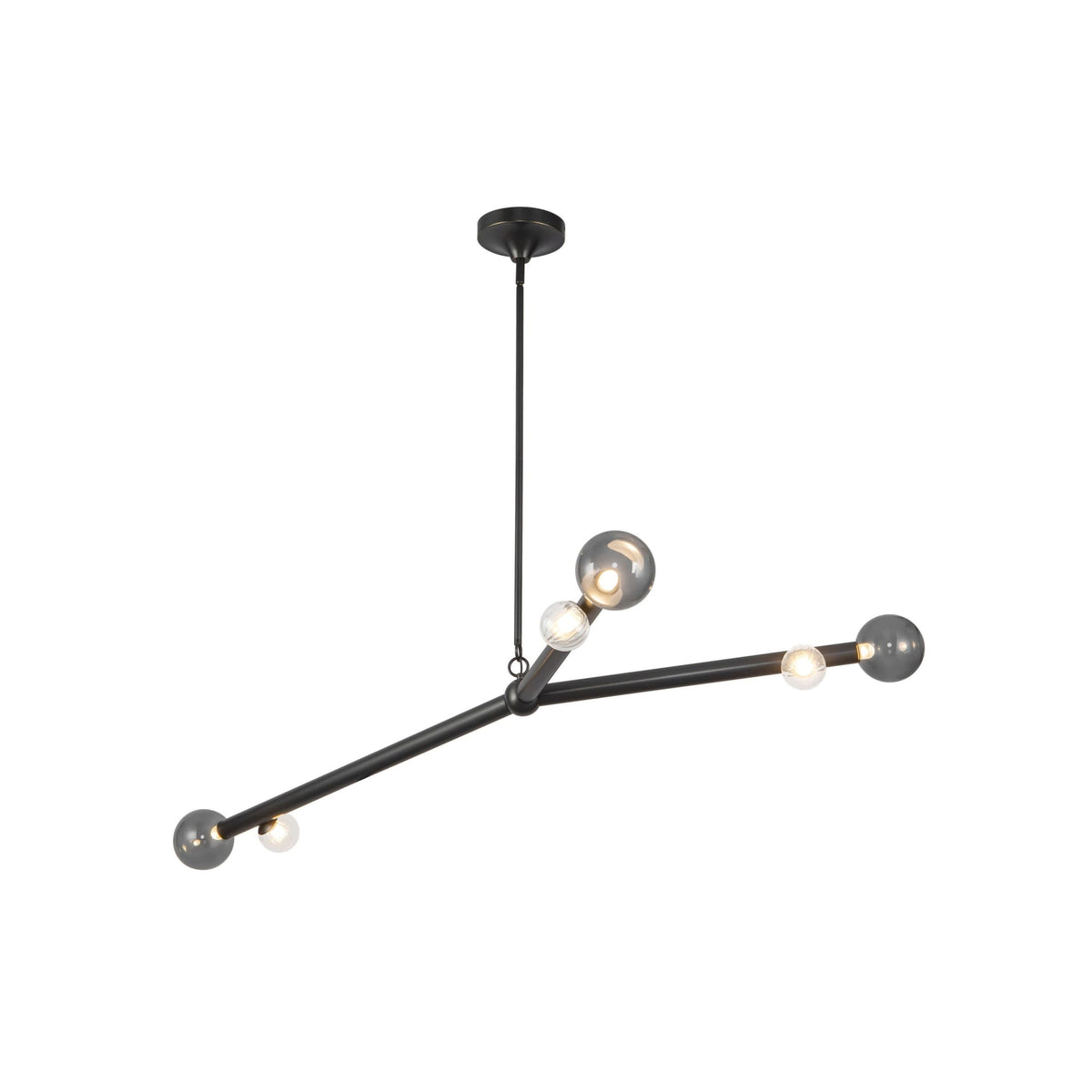 Kuzco 53" Reese Chandelier in urban bronze finish with smoke glass