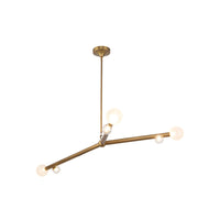 Kuzco 53" Reese Chandelier in vintage brass with opal glass