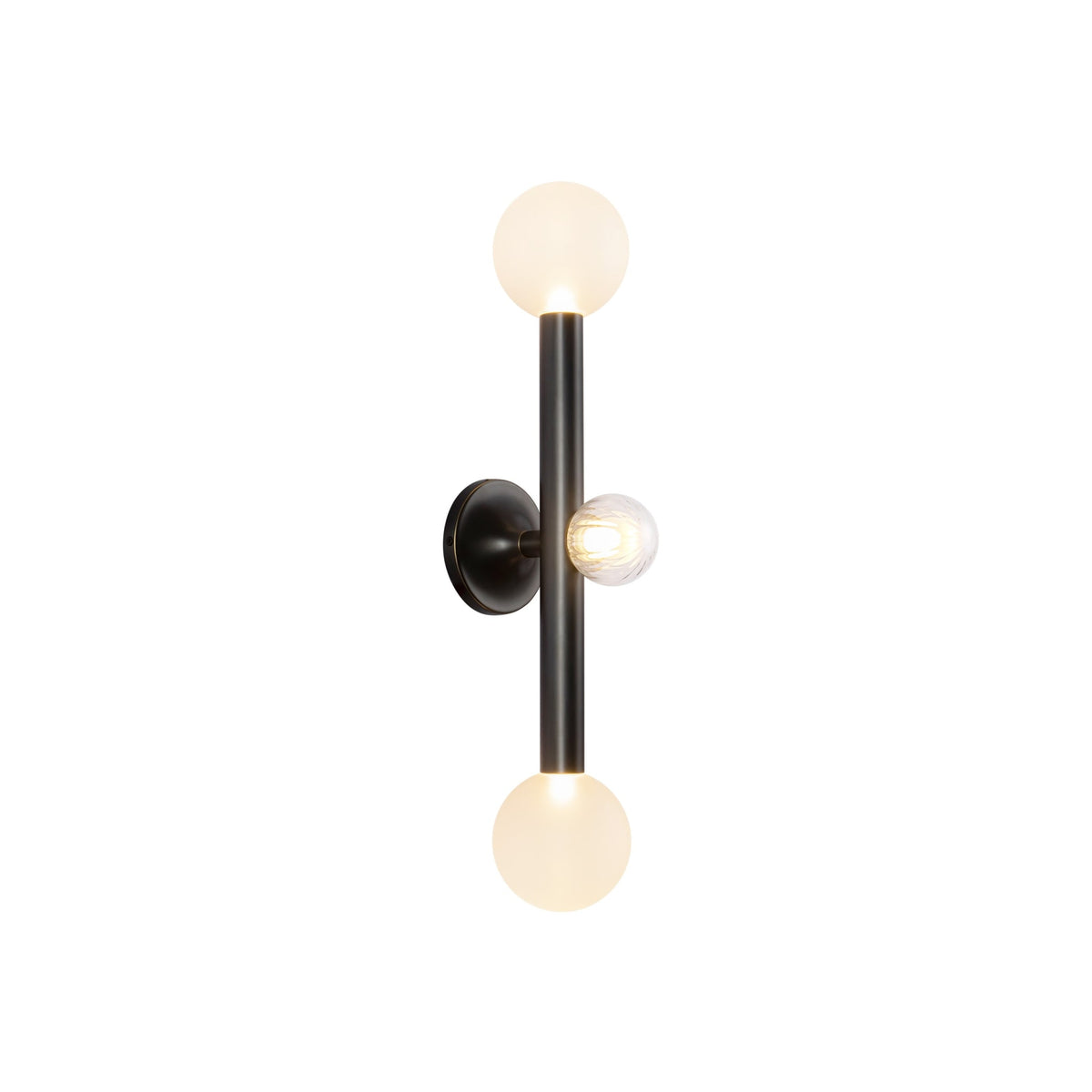Kuzco 23" Reese wall sconce in urban bronze with matte opal glass