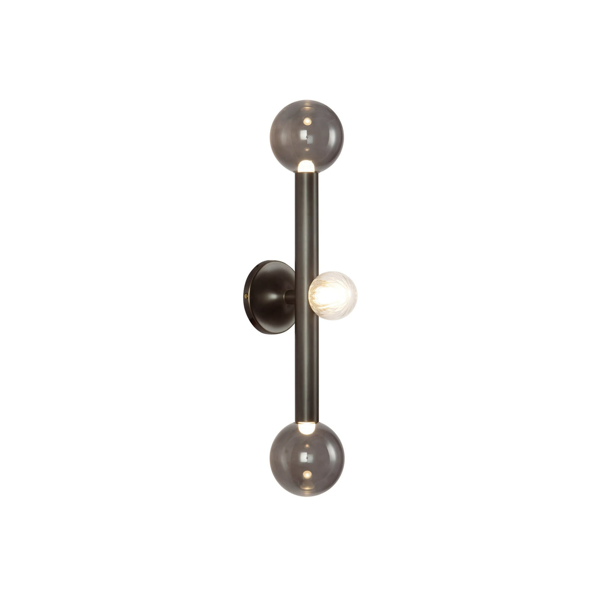 Kuzco 23" Reese Wall Sconce in urban bronze finish with smoke glass