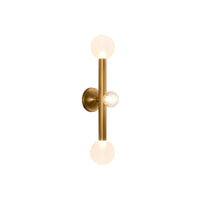 Kuzco 23" Reese Wall Sconce in vintage brass with matte opal glass