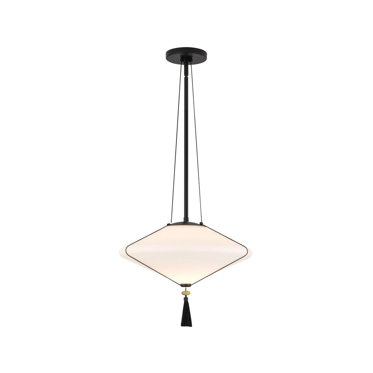 Alora Reeve pendant light in matte black with matte opal glass