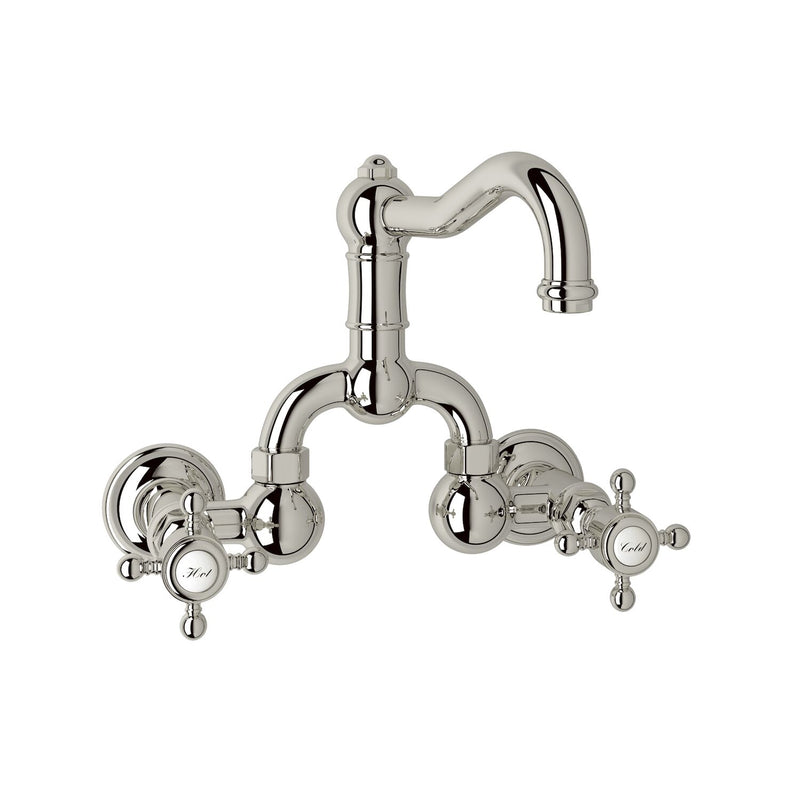 ACQUI® WALL MOUNT BRIDGE LAVATORY FAUCET WITH COLUMN SPOUT (CROSS HANDLE) - robinsonco.ca