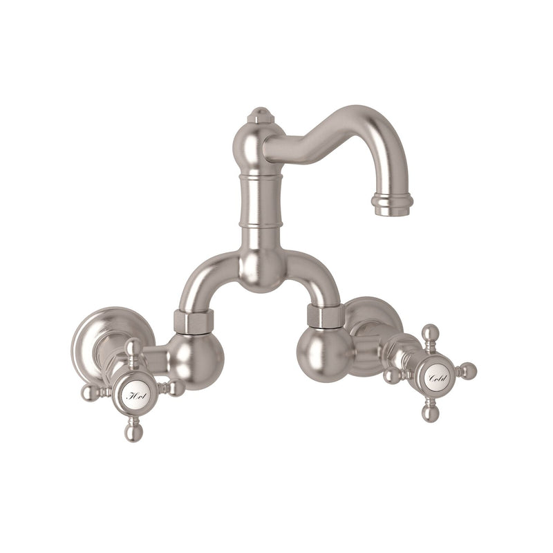 ACQUI® WALL MOUNT BRIDGE LAVATORY FAUCET WITH COLUMN SPOUT (CROSS HANDLE) - robinsonco.ca