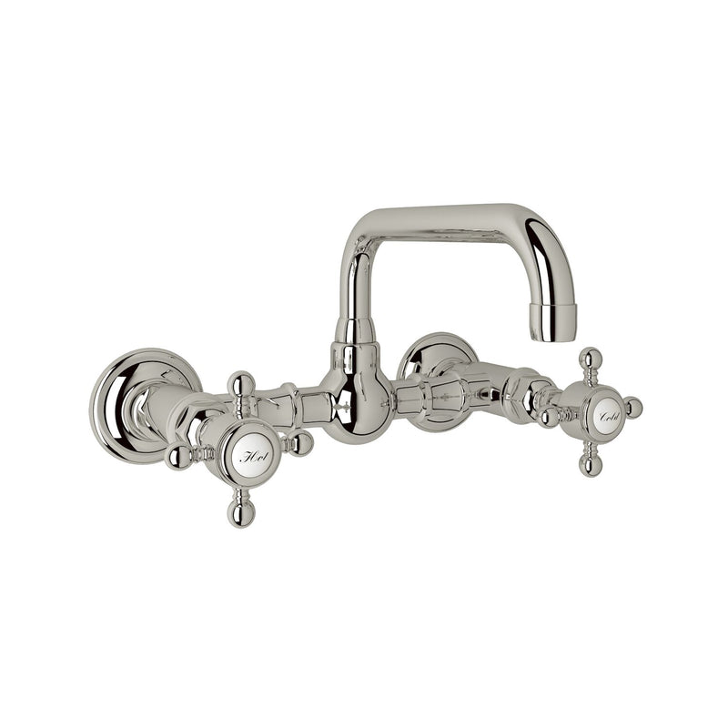 ACQUI® WALL MOUNT BRIDGE LAVATORY FAUCET WITH U-SPOUT (CROSS HANDLE) - robinsonco.ca