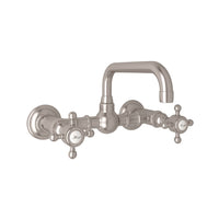 ACQUI® WALL MOUNT BRIDGE LAVATORY FAUCET WITH U-SPOUT (CROSS HANDLE) - robinsonco.ca