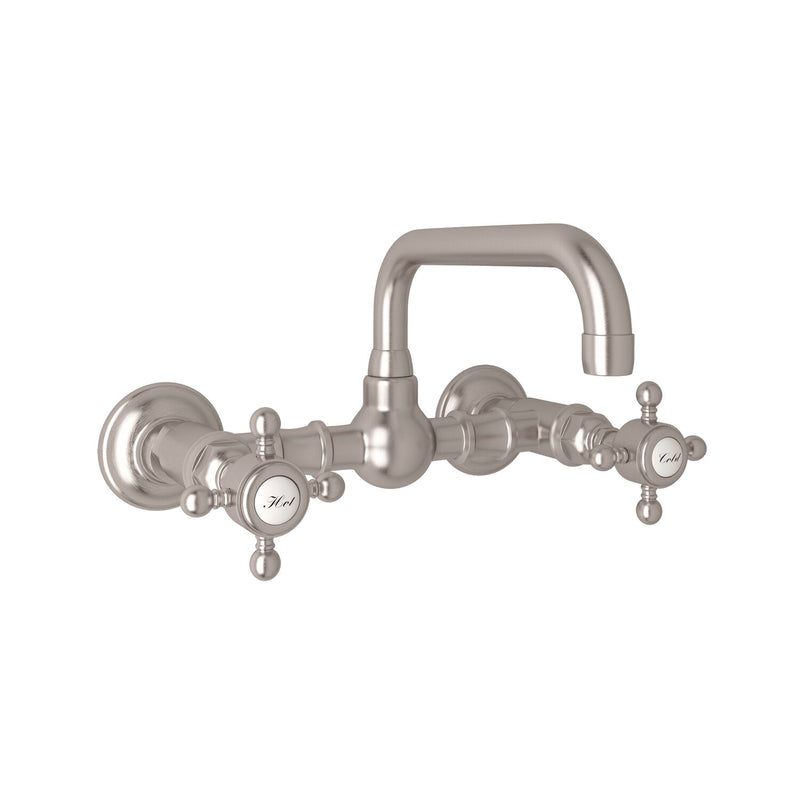 ACQUI® WALL MOUNT BRIDGE LAVATORY FAUCET WITH U-SPOUT (CROSS HANDLE) - robinsonco.ca
