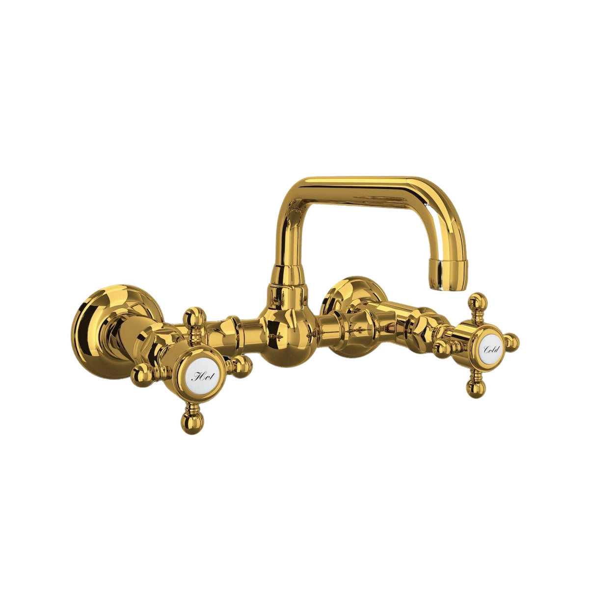 ACQUI® WALL MOUNT BRIDGE LAVATORY FAUCET WITH U-SPOUT (CROSS HANDLE) - robinsonco.ca