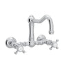 ACQUI® WALL MOUNT BRIDGE KITCHEN FAUCET WITH COLUMN SPOUT (CROSS HANDLE) - robinsonco.ca