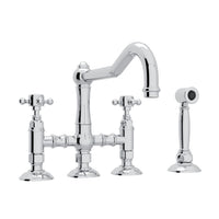 ACQUI® BRIDGE KITCHEN FAUCET WITH SIDE SPRAY (CROSS HANDLE) - robinsonco.ca