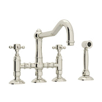 ACQUI® BRIDGE KITCHEN FAUCET WITH SIDE SPRAY (CROSS HANDLE) - robinsonco.ca